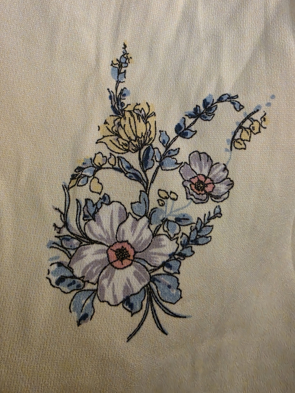 City Chic Cream Midi Dress with Blue and Pink Floral Sprigs - Picture 4 of 6